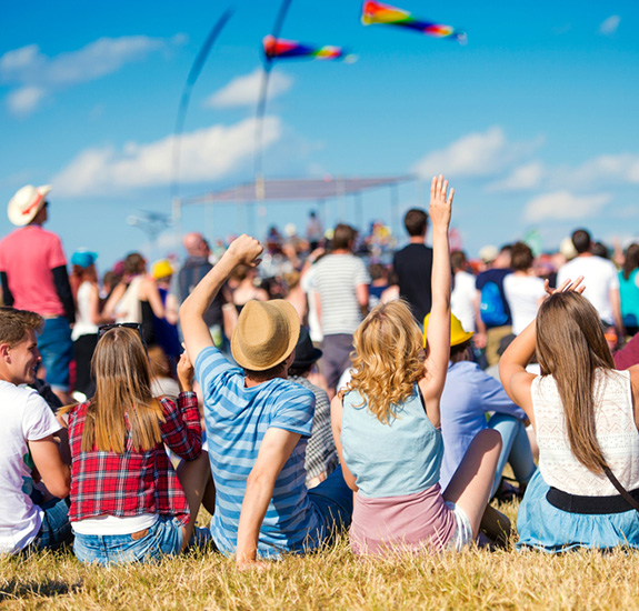 people at an outdoor concert